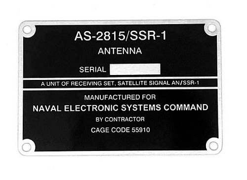 Manufacturer plate for spare part